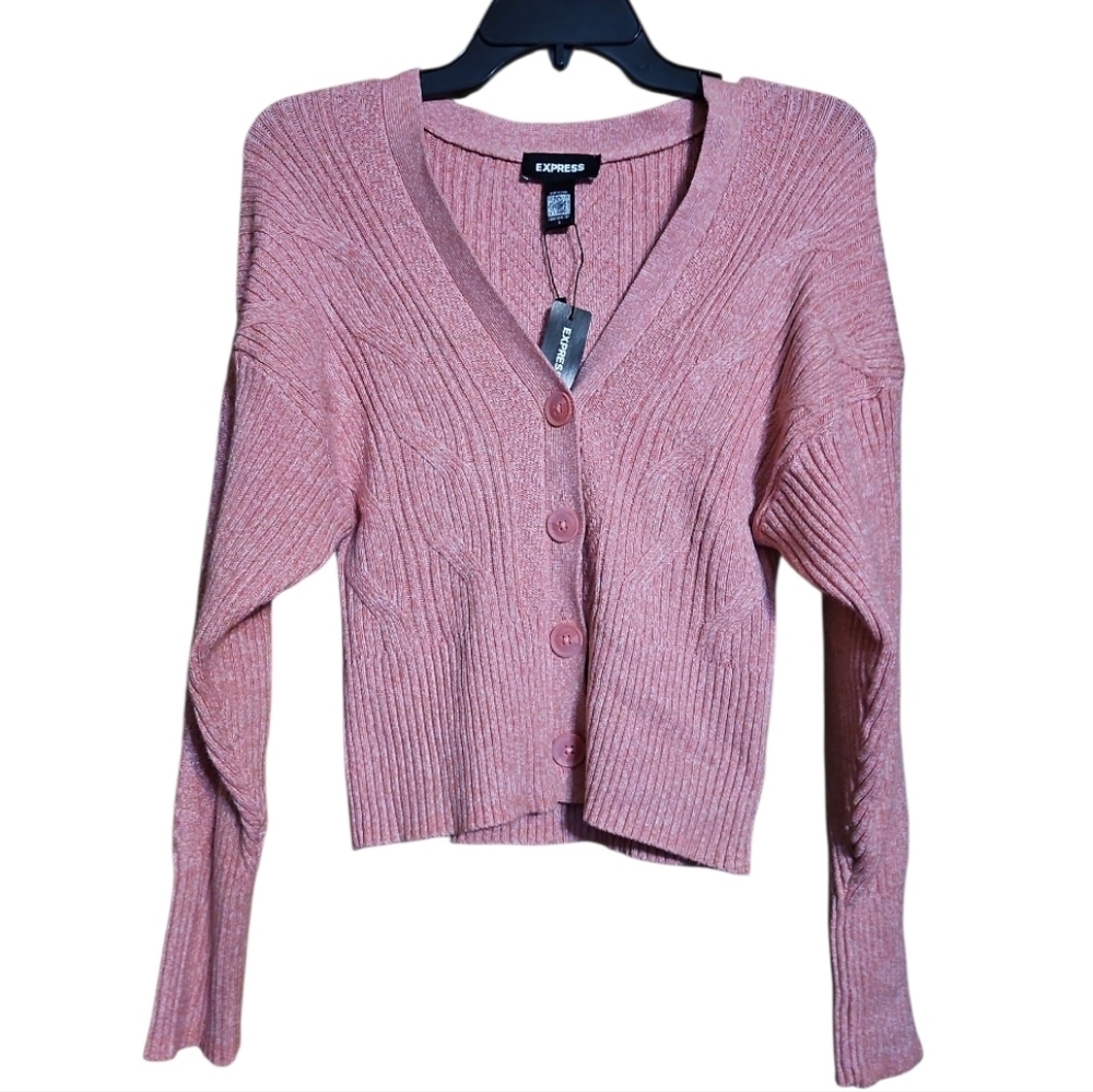 NWT Express Pink Button Down Cardigan Sweater